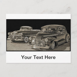 Antiek auto's briefkaart