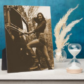 Antiek auto's en meisjes fotoplaat (Zijkant)