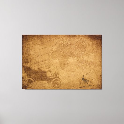 Antiek auto's,  kaart elegant canvas afdrukken (Voorkant)