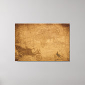 Antiek auto's,  kaart elegant canvas afdrukken (Voorkant)