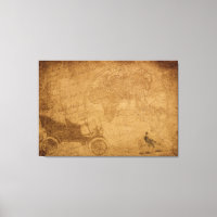 Antiek auto's,  kaart elegant canvas afdrukken