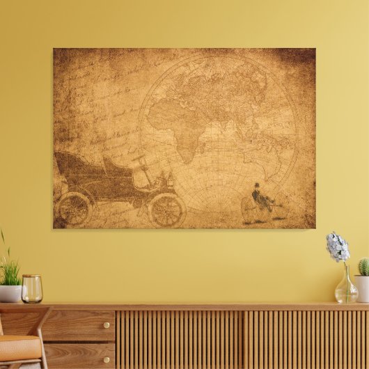 Antiek auto's,  kaart elegant canvas afdrukken (Insitu (Woonkamer))