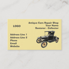 Antiek auto's Reparatie Winkelverzamelaar 2 Visitekaartje