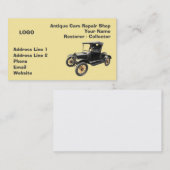 Antiek auto's Reparatie Winkelverzamelaar 2 Visitekaartje (Voorkant / Achterkant)