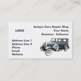 Antiek auto's Reparatie Winkelverzamelaar Visitekaartje