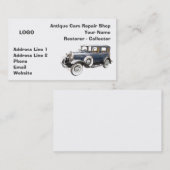 Antiek auto's Reparatie Winkelverzamelaar Visitekaartje (Voorkant / Achterkant)