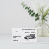 Antiek auto's Reparatie Winkelverzamelaar Visitekaartje (Staand voorkant)