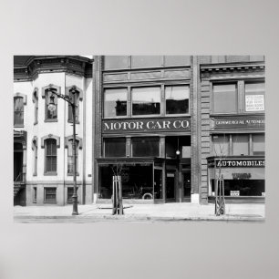 Antiek autowrak, begin jaren 1900 poster