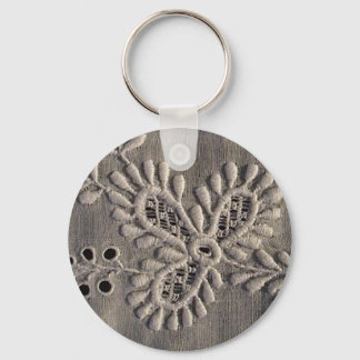 Antiek Ayrshire Lace Embroidery Sleutelhanger