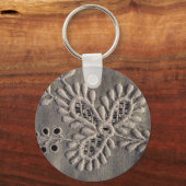 Antiek Ayrshire Lace Embroidery Sleutelhanger (Voorkant)