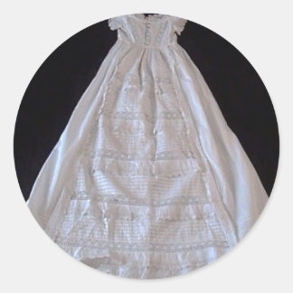 Antiek Ayrshire Lace kastenjurk Ronde Sticker