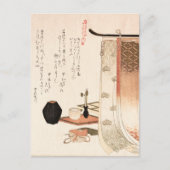 Antiek-Aziatische Japans-gedicht-hout Briefkaart (Voorkant)