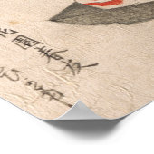 Antiek-Aziatische Japans gedicht hout — Sushi Sake Poster (Hoek)