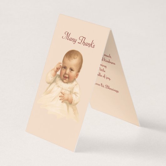 Antiek Baby Hartelijk dank Kaart (Voorkant)