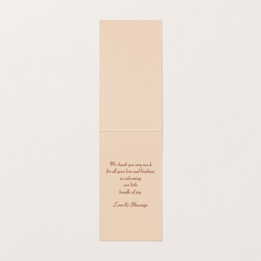 Antiek Baby Hartelijk dank Kaart (Binnenkant ongevouwen)