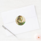 Antiek Baby Pasen Chick Ronde Sticker (Envelop)