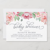 Antiek Baby shower Peony Kaart (Voorkant)