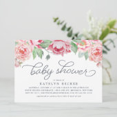 Antiek Baby shower Peony Kaart (Staand voorkant)