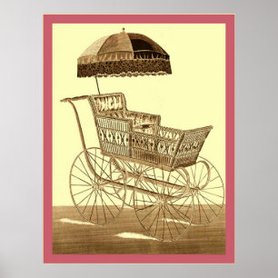 Antiek Baby vervoer ~  Adverteren ~ 1891 Poster
