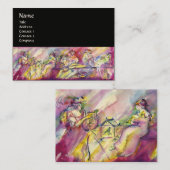 ANTIEK BACCHANEEL SCHERM MET MUZIEK VISITEKAARTJE (Voorkant / Achterkant)