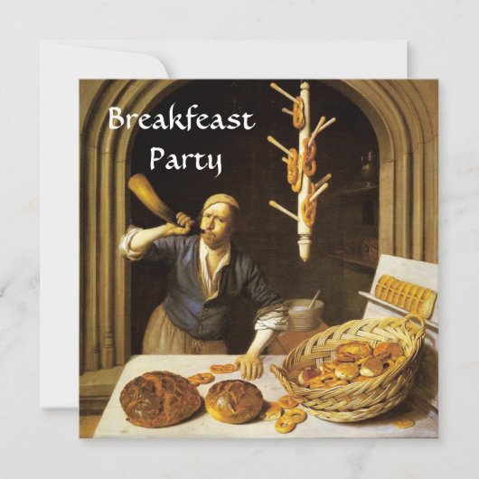 ANTIEK BACKERY-BREAKFEAST-PARTIJ Opening uitnodigi Kaart (Voorkant)