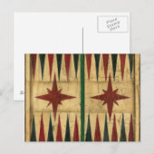 Antiek Backgammon Game Board van Ethan Harper Briefkaart (Voorkant / Achterkant)