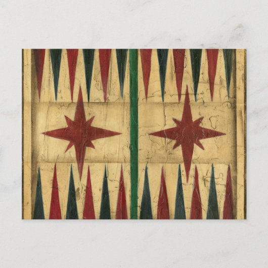 Antiek Backgammon Game Board van Ethan Harper Briefkaart (Voorkant)