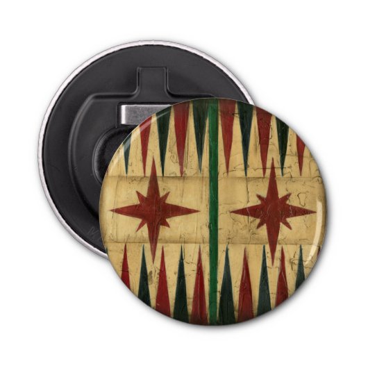 Antiek Backgammon Game Board van Ethan Harper Button Flesopener (Voorkant)
