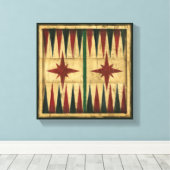 Antiek Backgammon Game Board van Ethan Harper Canvas Afdruk (Insitu (Houten vloer))