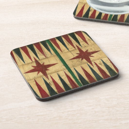 Antiek Backgammon Game Board van Ethan Harper Drankjes Onderzetter (Linkerzijde)