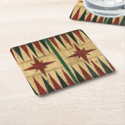 Antiek Backgammon Game Board van Ethan Harper Kartonnen Onderzetters (Schuin)