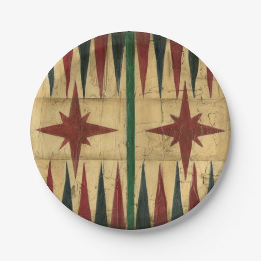 Antiek Backgammon Game Board van Ethan Harper Papieren Bordje (Voorkant)