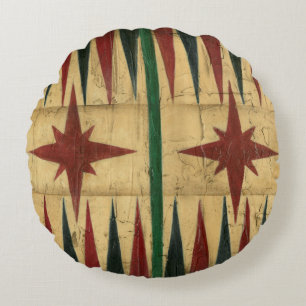 Antiek Backgammon Game Board van Ethan Harper Rond Kussen