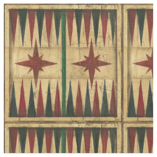 Antiek Backgammon Game Board van Ethan Harper Stof (Close Up)