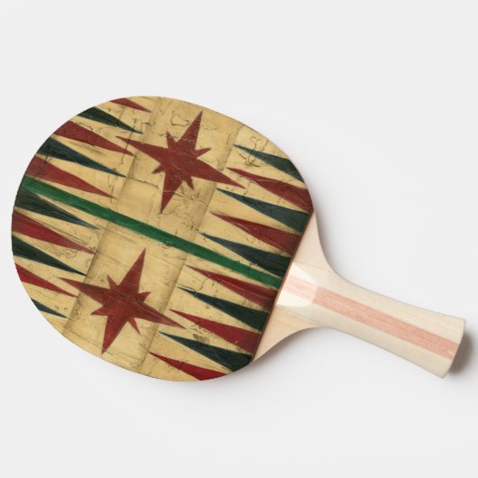 Antiek Backgammon Game Board van Ethan Harper Tafeltennisbatje (Zijkant)