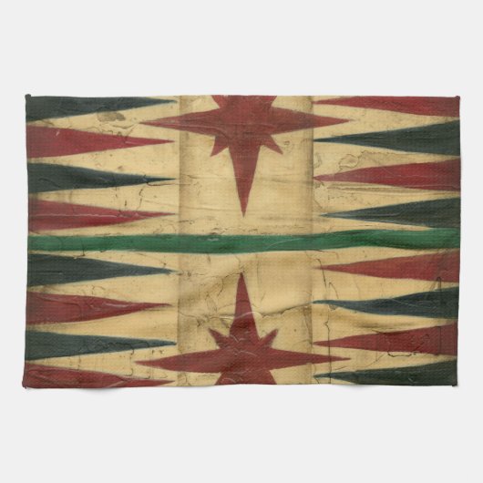 Antiek Backgammon Game Board van Ethan Harper Theedoek (Horizontaal)