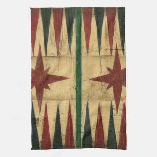 Antiek Backgammon Game Board van Ethan Harper Theedoek (Verticaal)