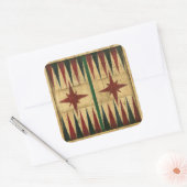 Antiek Backgammon Game Board van Ethan Harper Vierkante Sticker (Envelop)