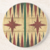 Antiek Backgammon Game Board van Ethan Harper Zandsteen Onderzetter (Voorkant)