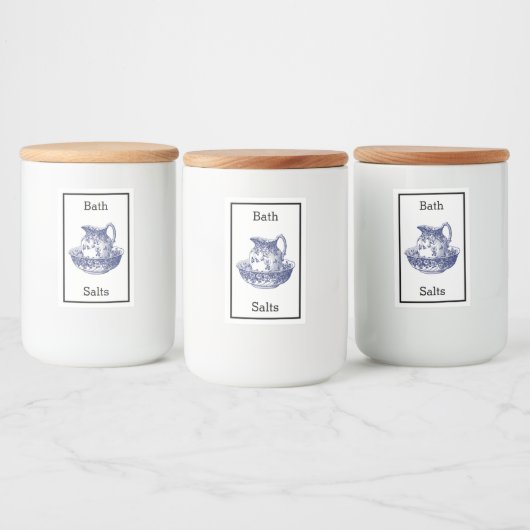 Antiek badzout label voedselcontainer etiket (Flessen)