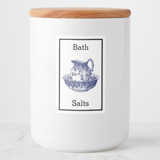 Antiek badzout label voedselcontainer etiket (Voorkant)