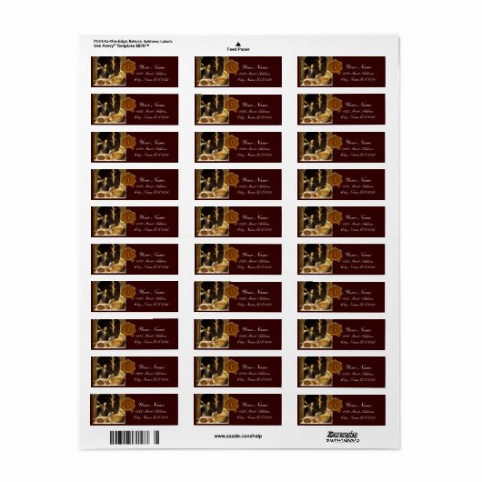 ANTIEK BAKER BAKERY BREAD SHOP WAX SEAL MONOGRAM ETIKET (Full Sheet)