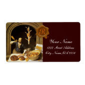 ANTIEK BAKER BAKERY BREAD SHOP WAX SEAL MONOGRAM ETIKET (Voorkant)
