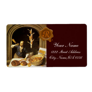 ANTIEK BAKER BAKERY BREAD SHOP WAX SEAL MONOGRAM ETIKET