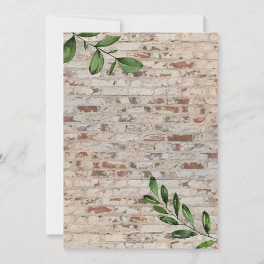 Antiek baksteen groen Chic bruiloft uitnodiging (Achterkant)