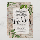 Antiek baksteen groen Chic bruiloft uitnodiging (Voorkant / Achterkant)