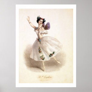 Antiek Ballerina Print Marie Taglioni Poster