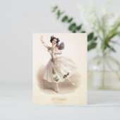 Antiek Ballet Ballerina Briefkaart (Staand voorkant)