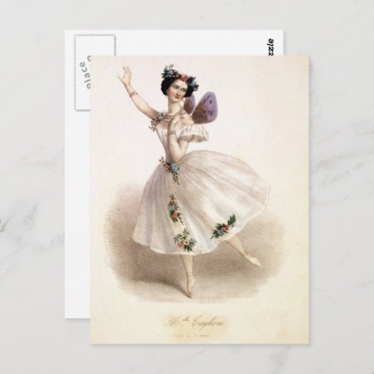 Antiek Ballet Ballerina Briefkaart (Voorkant / Achterkant)
