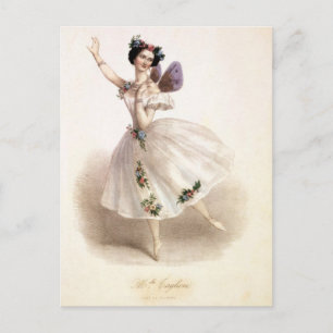 Antiek Ballet Ballerina Briefkaart
